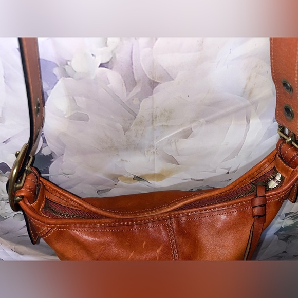 Vintage Coach Bag  #11423 Cognac Bleecker Tattersall Leather Duffle Purse Large - Picture 6 of 13